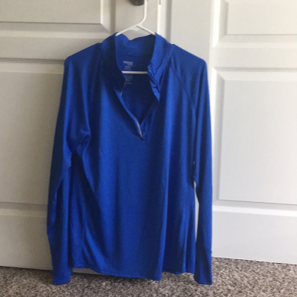 Blue Danskin semi fitted fitness jacket